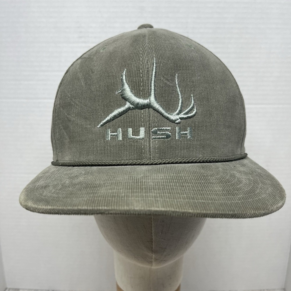 HUSH Hunting Apparel Olive Green Corduroy Snapback Hat w/ Rope Detail